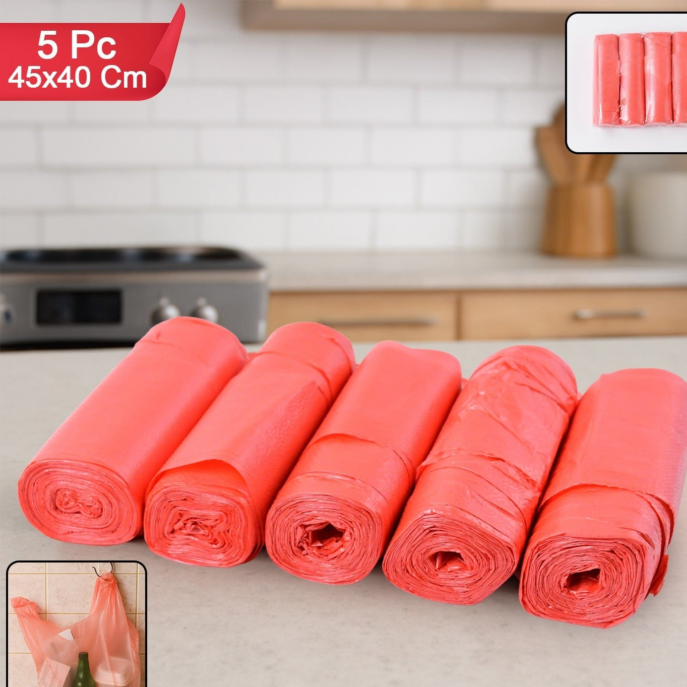 Strong Garbage Bags 45x40 cm - 5 Piece Pack - Happy Price - Image 1