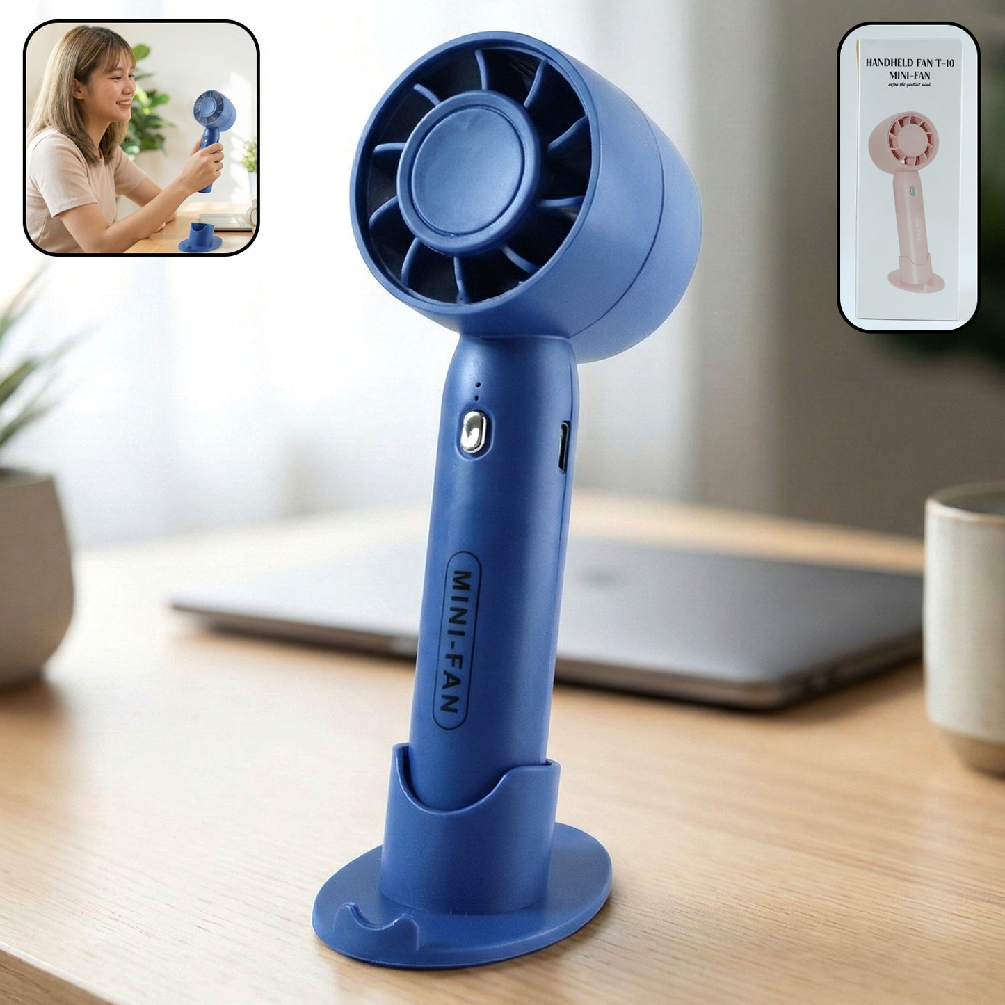 Portable Rechargeable Mini Fan - Handheld & Desk Use (1 Pc) - Great Price - Image 2