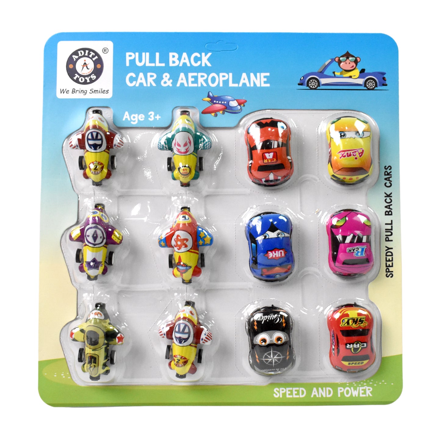 Mini Pull Back Car Aeroplane Pvc Plastic Pull Back Car Cartoon Toys (12 Pcs Set) - Happy Price - Image 4