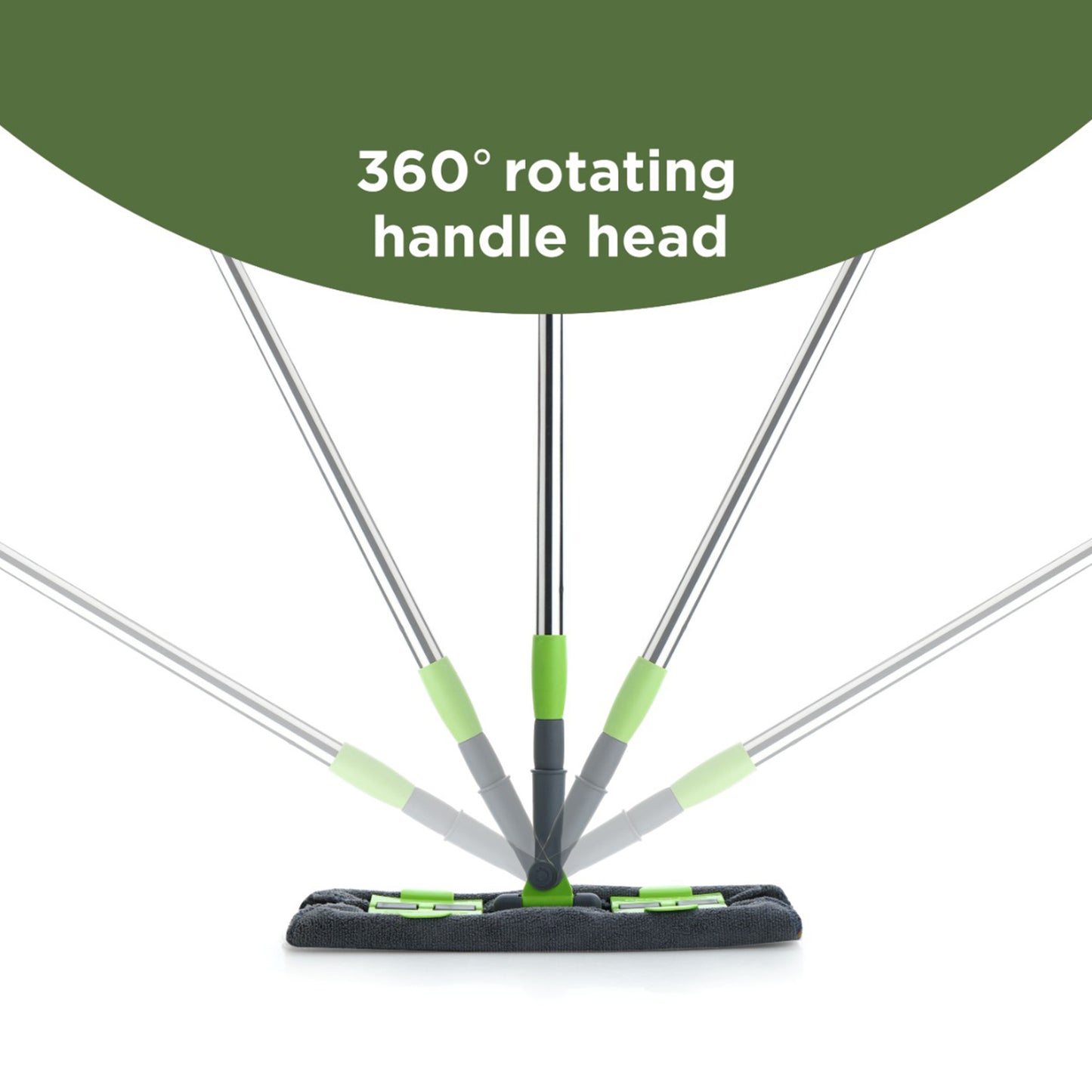 Multipurpose Wet And Dry Cleaning Microfiber Flat Mop Floor Cleaning Mop With 360 Degree Rotating Head And Telescopic Handle Steel Rod Long Handle Dry Mops Standard (1 Piece Multi-colour) - Happy Price - Image 2