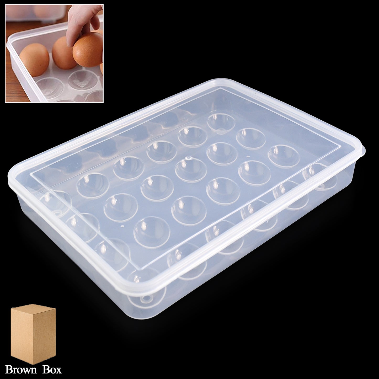 Plastic Egg Storage Container Holder For Refrigerator Egg Tray Holds 24 Eggs (1 Pc) - Happy Price - Image 2