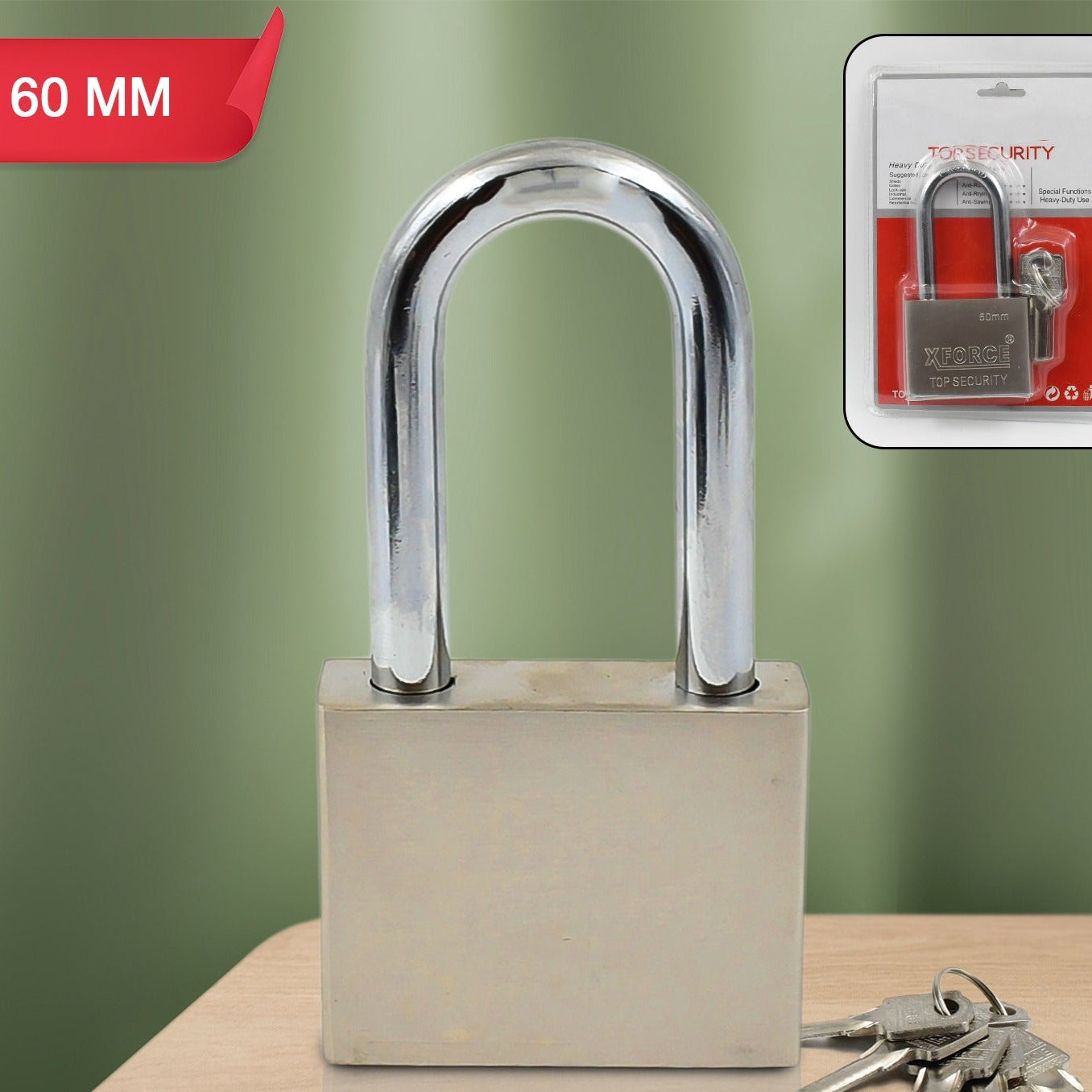 Multipurpose Solid 6 Keys Padlock 60 Mm 1 Pc) - Happy Price - Image 1