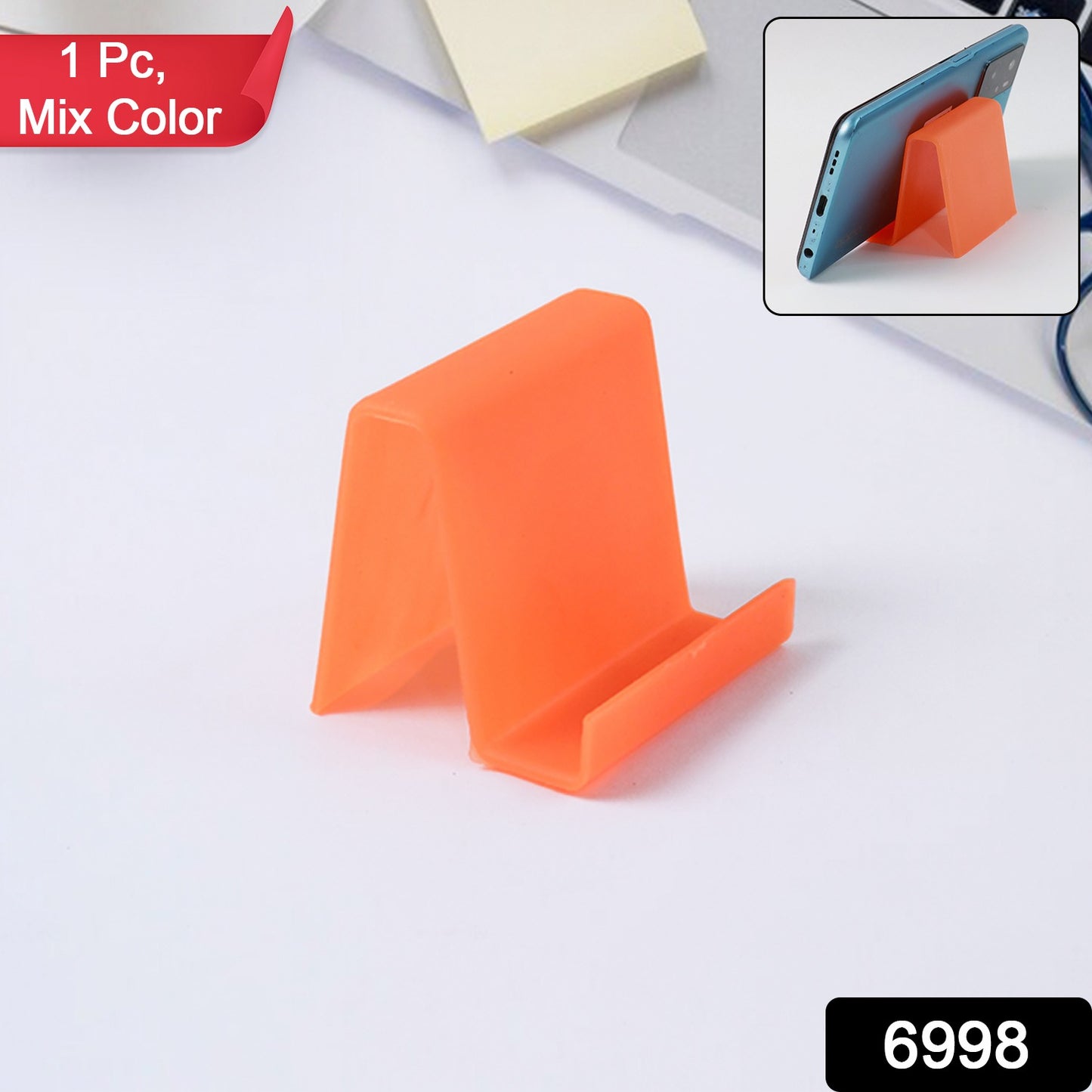 Durable Plastic Mobile Phone Stand With Angled Support (1 Pc Mix Color) - Happy Price - Image 1