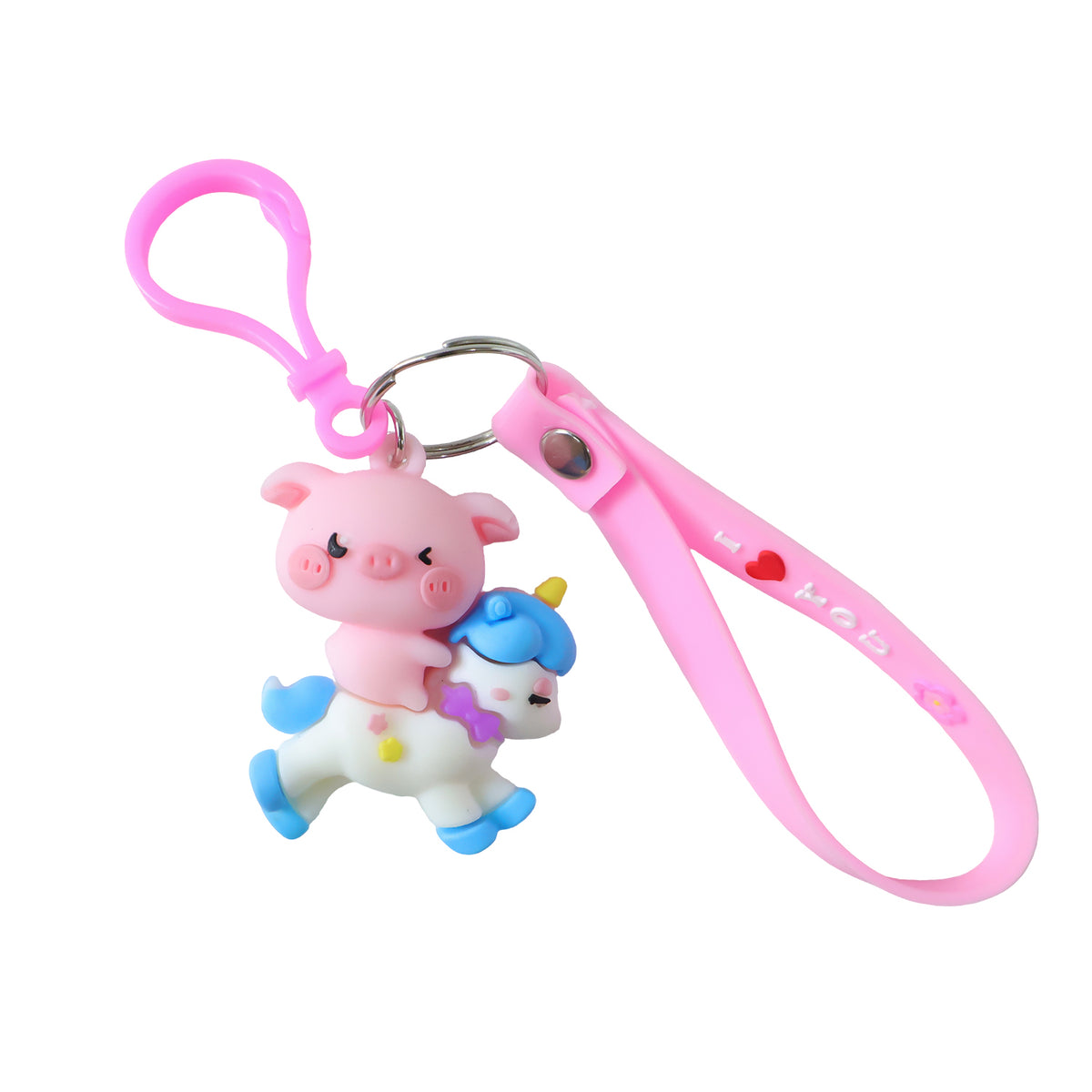 Cute Pig on Unicorn Cartoon Keychain (1 Pc) - Happy Price - Image 4