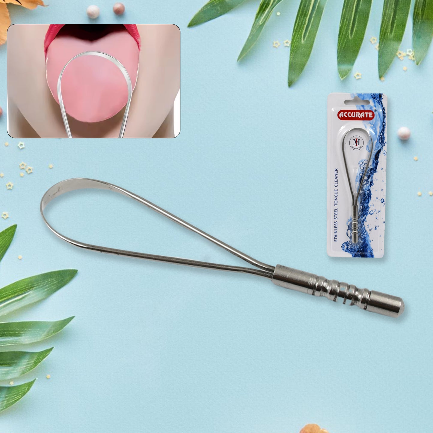 Steel Tongue Cleaner Tongue Scraper (1 Pc) - Happy Price - Image 2