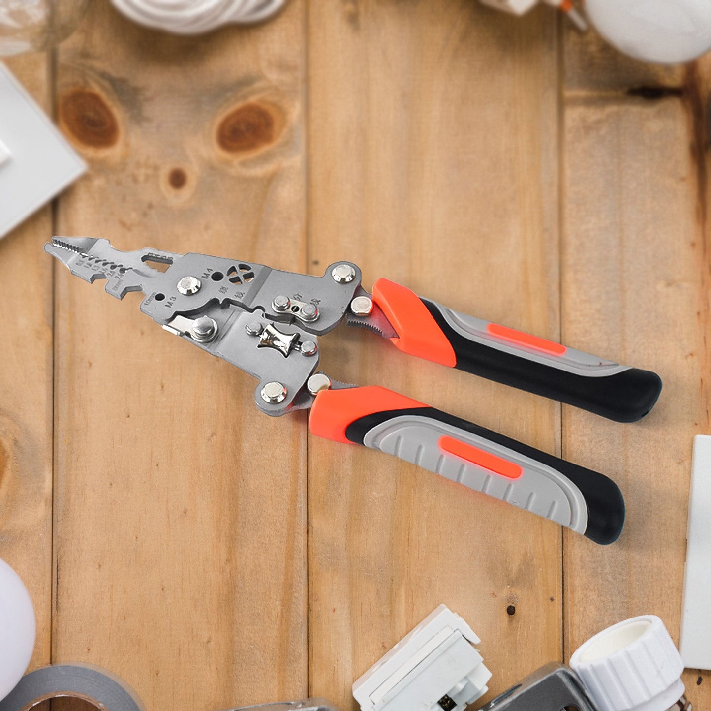 8-in-1 Multi-Tool Pliers with Soft Grip for Stripping, Cutting & Crimping - Happy Price - Image 2