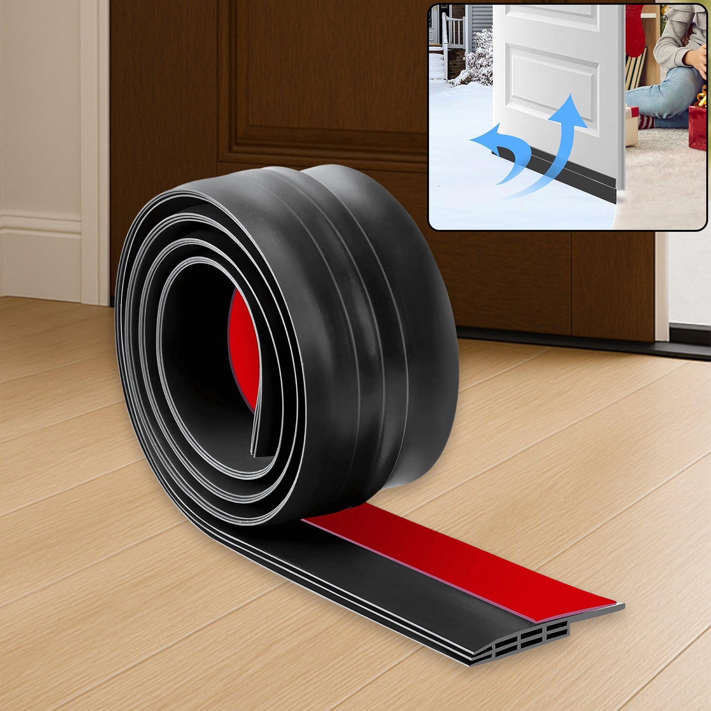 1 Meter Self-adhesive Silicone Door Bottom Seal Strip (1 Mtr 1 Pc) - Happy Price - Image 2