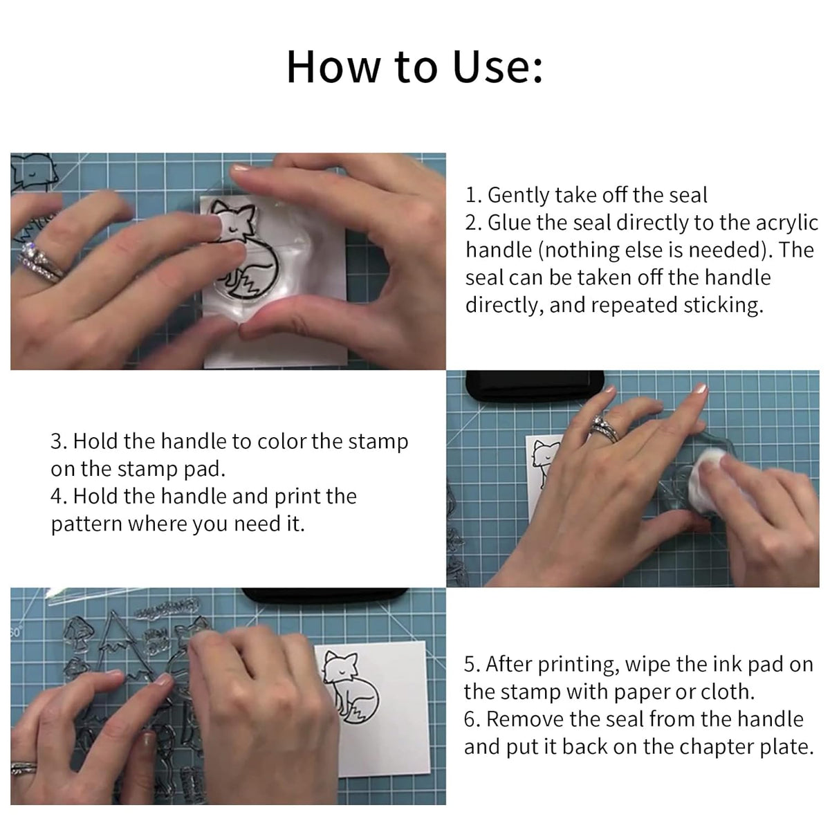 Reusable Rubber Stamp Tpr Stamp Diy Accessories Good Stamping Effect Diy Transparent Stamp Stick Repeatedly For Envelope For Diary For Invitation Letter Photo Album Decoration For Paper Crafts (Mix Design 1 Set) - Happy Price - Image 3