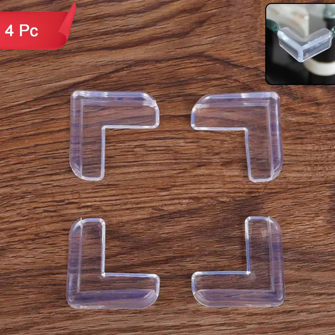 4 Pcs Baby Safety Table Corner Protectors - Transparent Edge Guards - Happy Price - Image 1