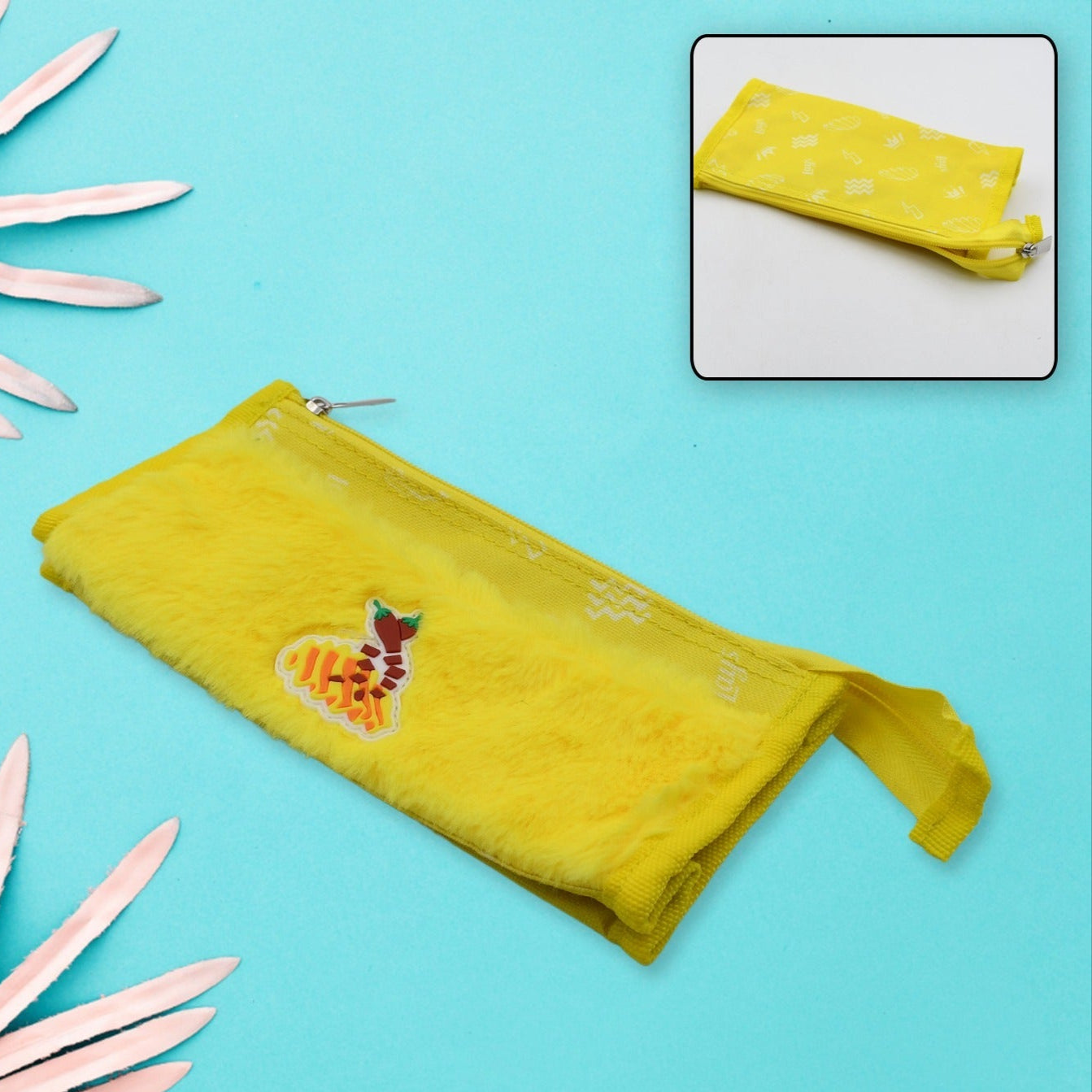 Smart Design Solid Colour Double Pocket Large Capacity With Zipper Reusable Multipurpose Washable Pouch Pen Pencil Stationary Case Travel Boys Girls Pouch With Zip For Travel School Stationary (2 Pocket) - Happy Price - Image 1