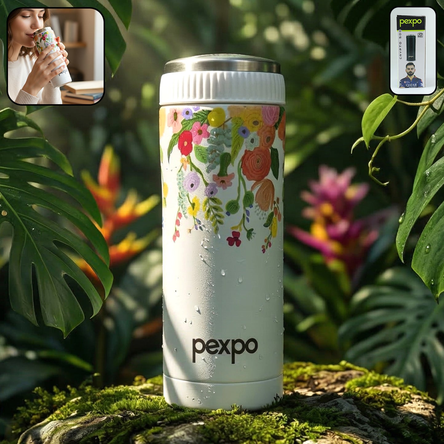 Pexpo Crypto Art Stainless Steel Insulated Water Bottle, 500 ML - Great Price - Image 2