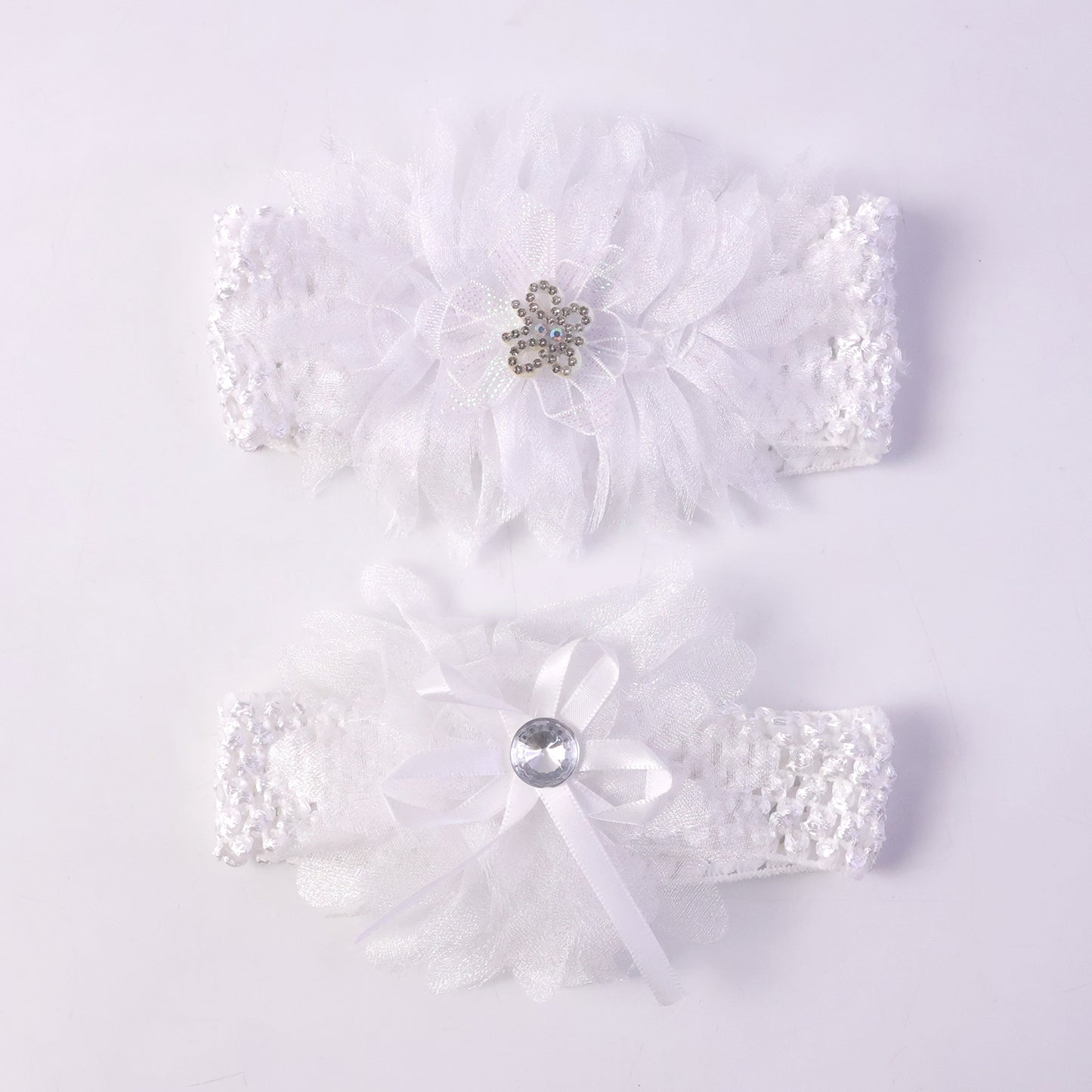 Soft Elastic Baby Hair Headband With Floral Lace Design (1 Pc Mix Design)