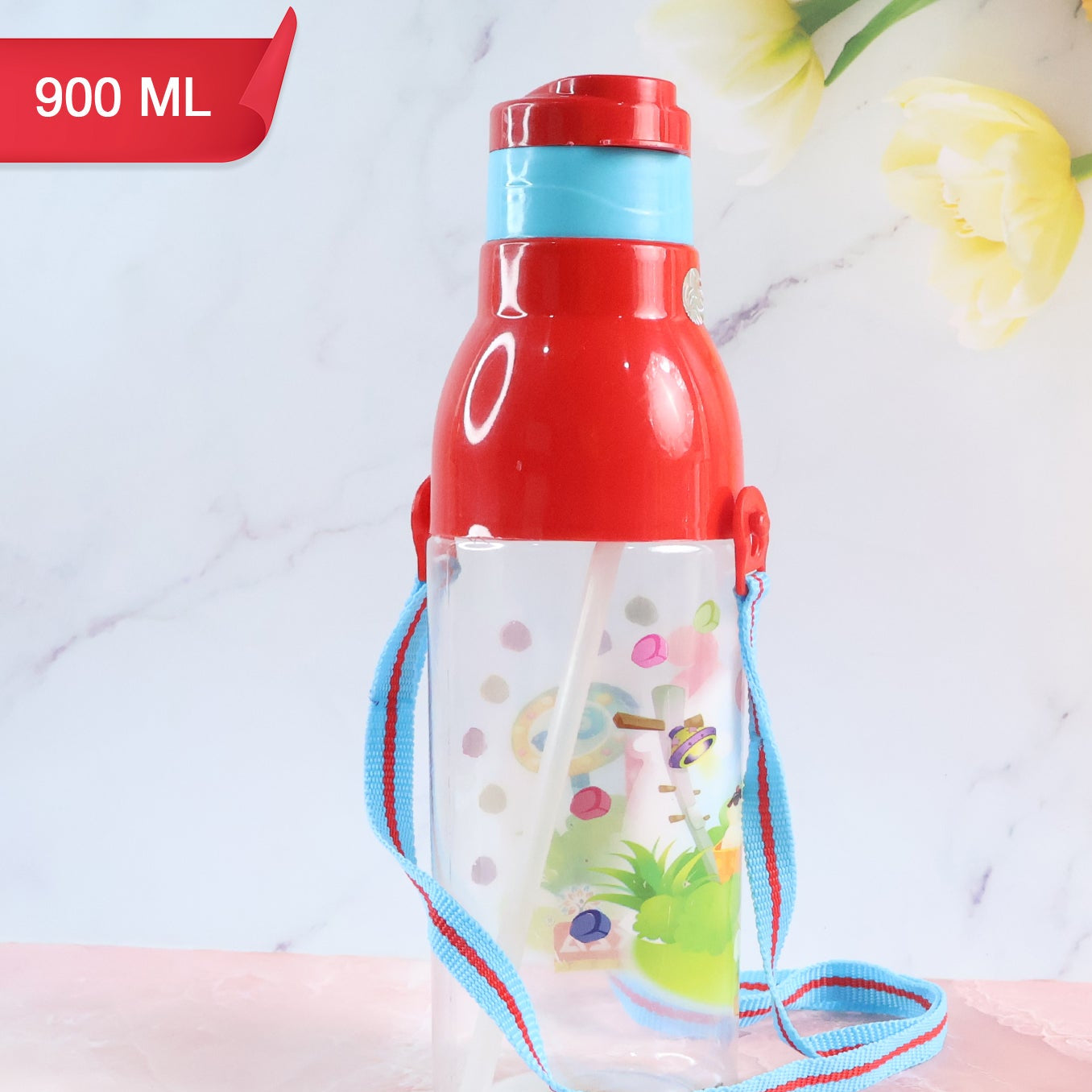 Plastic Tranparent Sports Insulated Water Bottle With Dori Straw Easy To Carry High Quality Water Bottle Bpa-free Leak-proof For Kids School For Fridge Office Sports School Gym Yoga (1 Pc 800ml) - Happy Price - Image 1