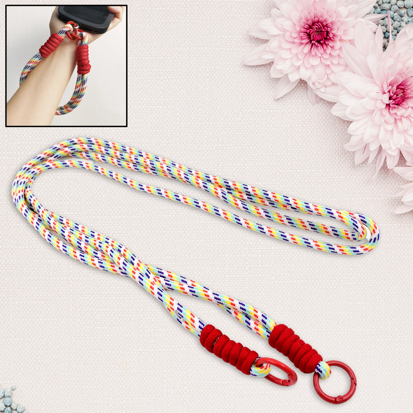 Universal Lanyard For Phone Cross-body Cell Phone Lanyard With All Smartphones (1 Pc 52 Inch Multicolor) - Happy Price - Image 2