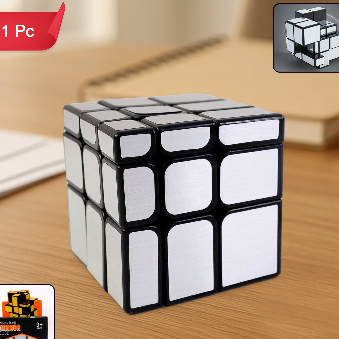 Silver Mirror Cube 3x3 Shape Puzzle Toy for Adults and Kids - Happy Price - Image 1