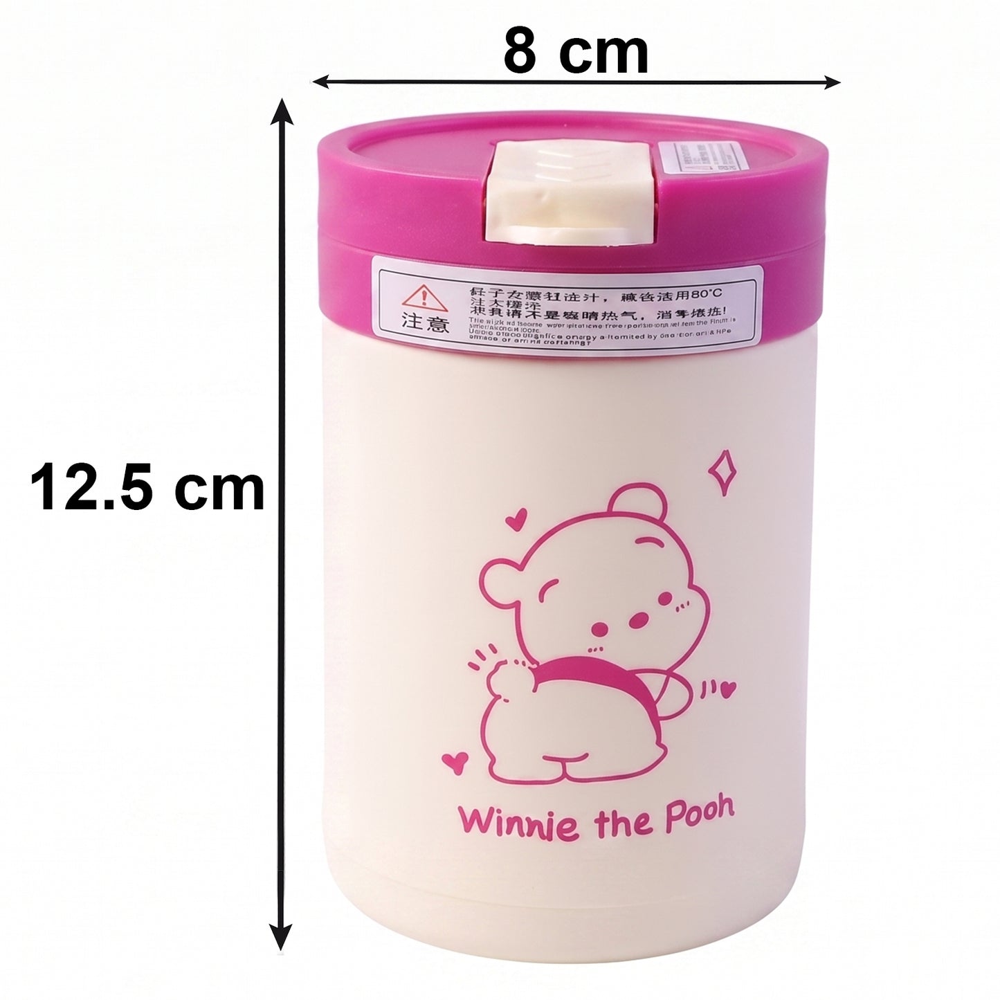 Cartoon Print Glass Tumbler with Lid and Straw - 400 ML - Great Price - Image 5