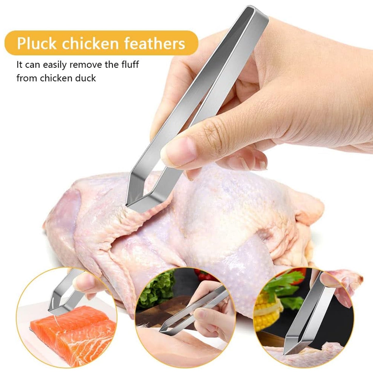 Stainless Steel Fish Bone Tweezers - 1 Pc Precision Kitchen Tool for Deboning - Happy Price - Image 6