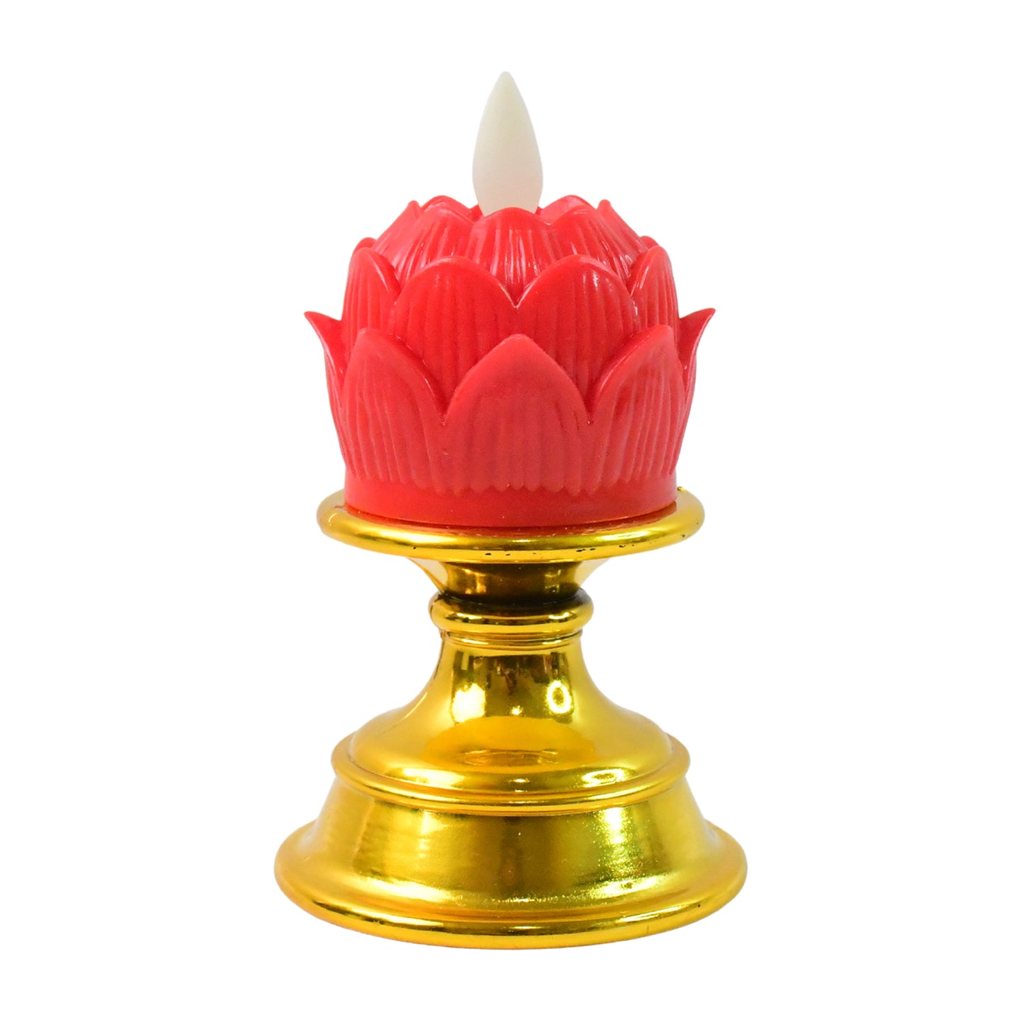 Lotus Shaped LED Flameless Candle with Holder (1 Pc) - Safe & Decorative Light - Happy Price - Image 2