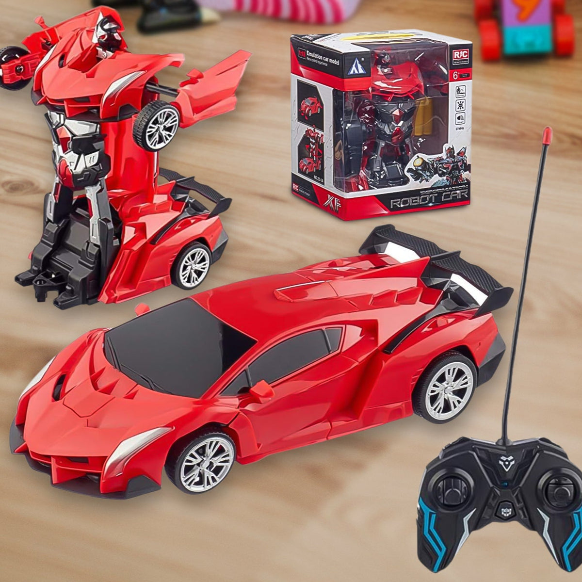 2 In 1 Automatic Robot Converted Remote Control Car With Light Scale 360drifting Deformation Robot Car Toy Kids Boys Robot Convertunique Toy For Boys (1 Pc) - Happy Price - Image 1