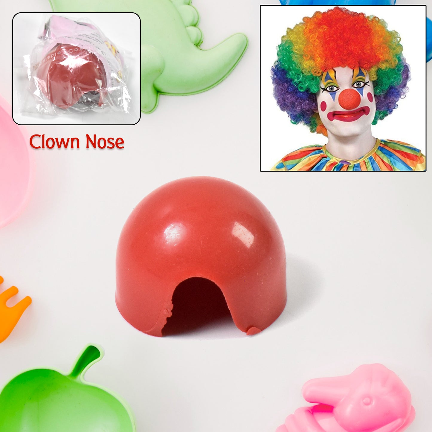 Small Plastic Joker Clown Nose Toy (1 Pc Mix Color Design) - Happy Price - Image 2