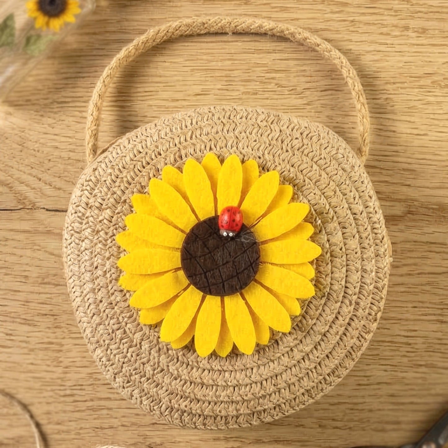 Mini Round Sunflower Crossbody Bag for Women (1 Pc, 12x12 Cm) - Great Price - Image 5