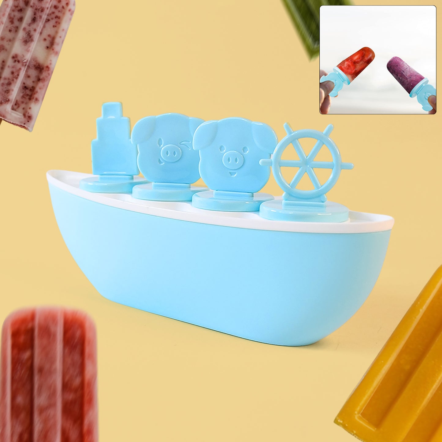 Creative Boat-shaped Ice Cream Mould With Cute Piggy - Happy Price - Image 7