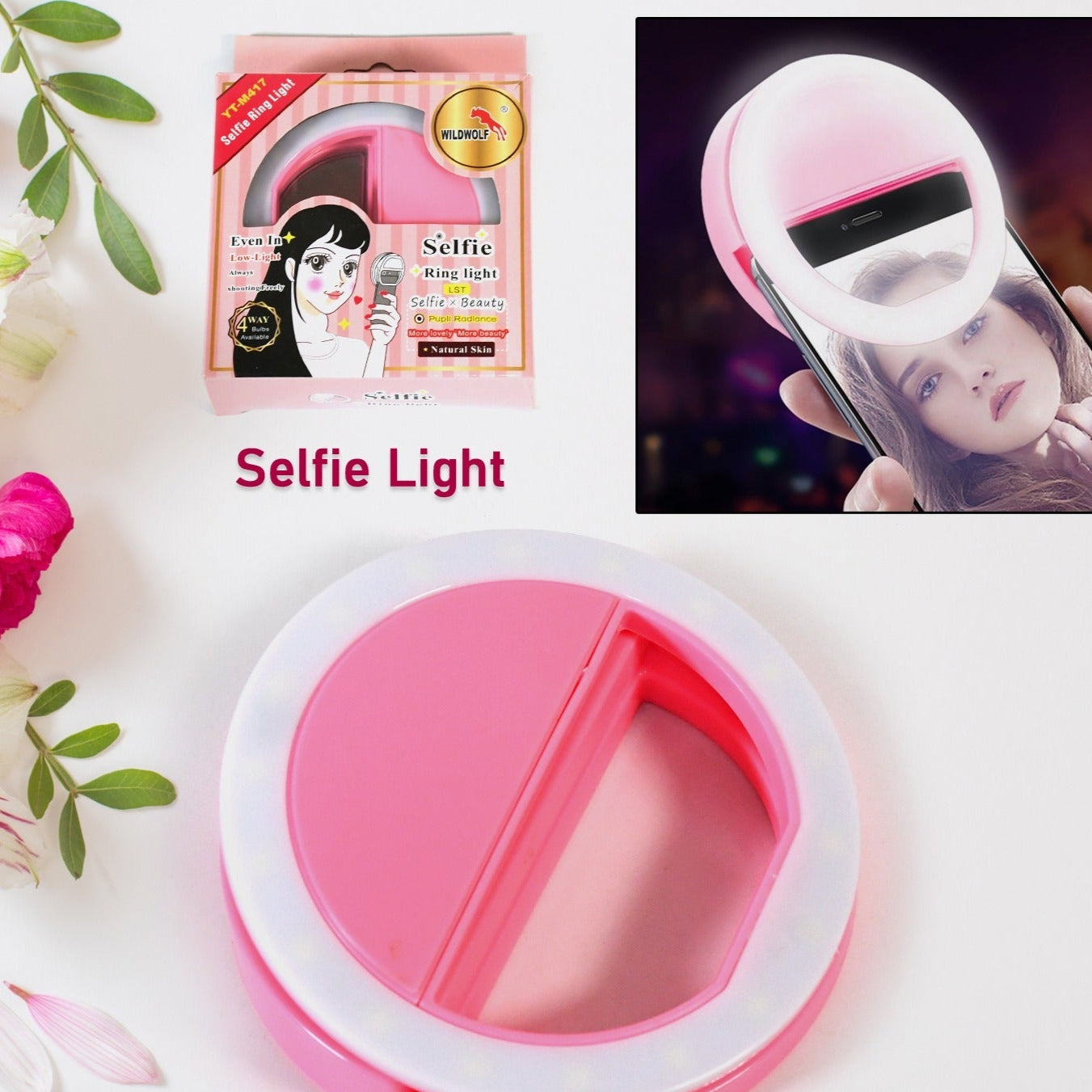 Phone Selfie Light Selfie Ring Light Selfie Light For Smartphone Selfie Light For Phone Battery Operated Selfie Ring Light (Battery Not Included) - Happy Price - Image 1