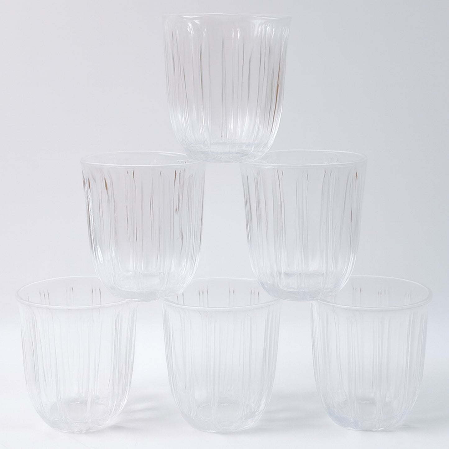 Clear Glass Tumblers Set - 256ml, 6 Pcs, Ribbed Design - Happy Price - Image 2