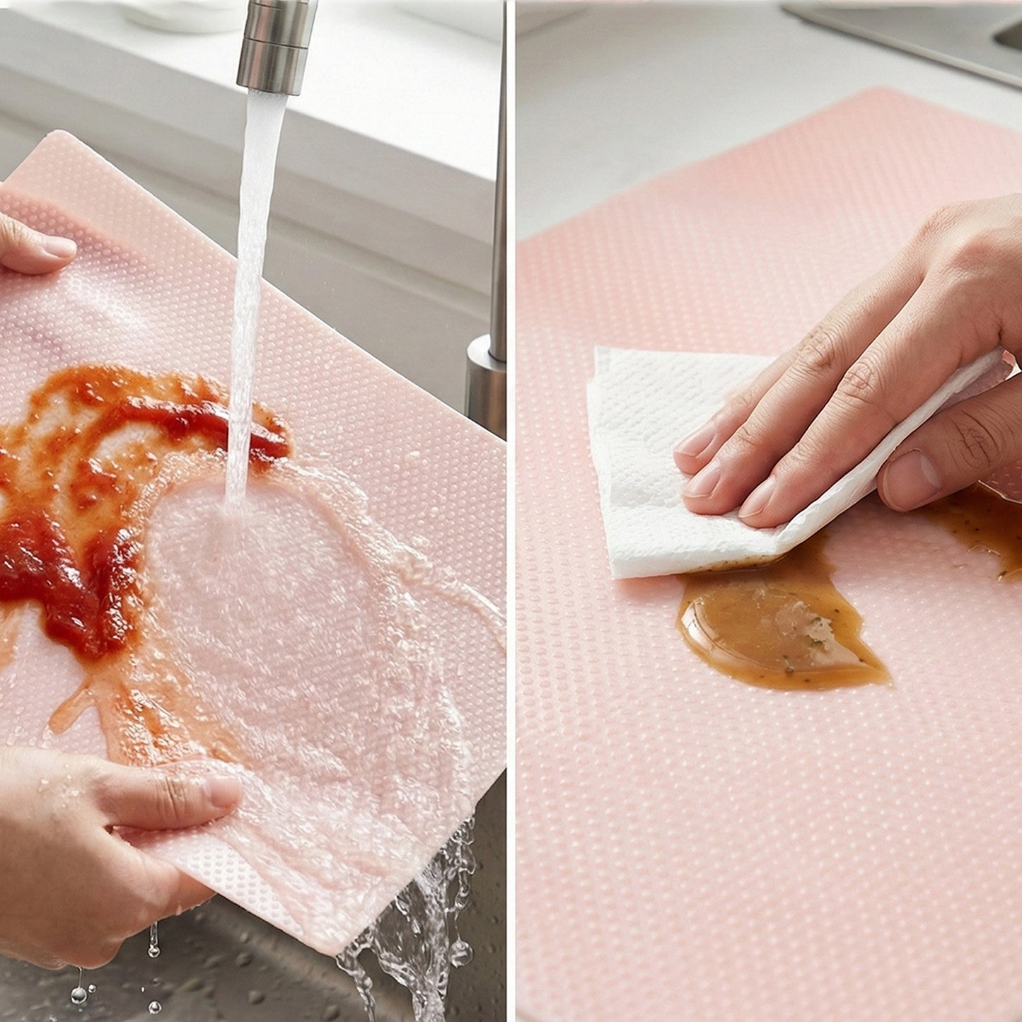 4 Pcs Transparent Fridge Mats - 45x29 cm Shelf Liners for Kitchen Organization - Happy Price - Image 2