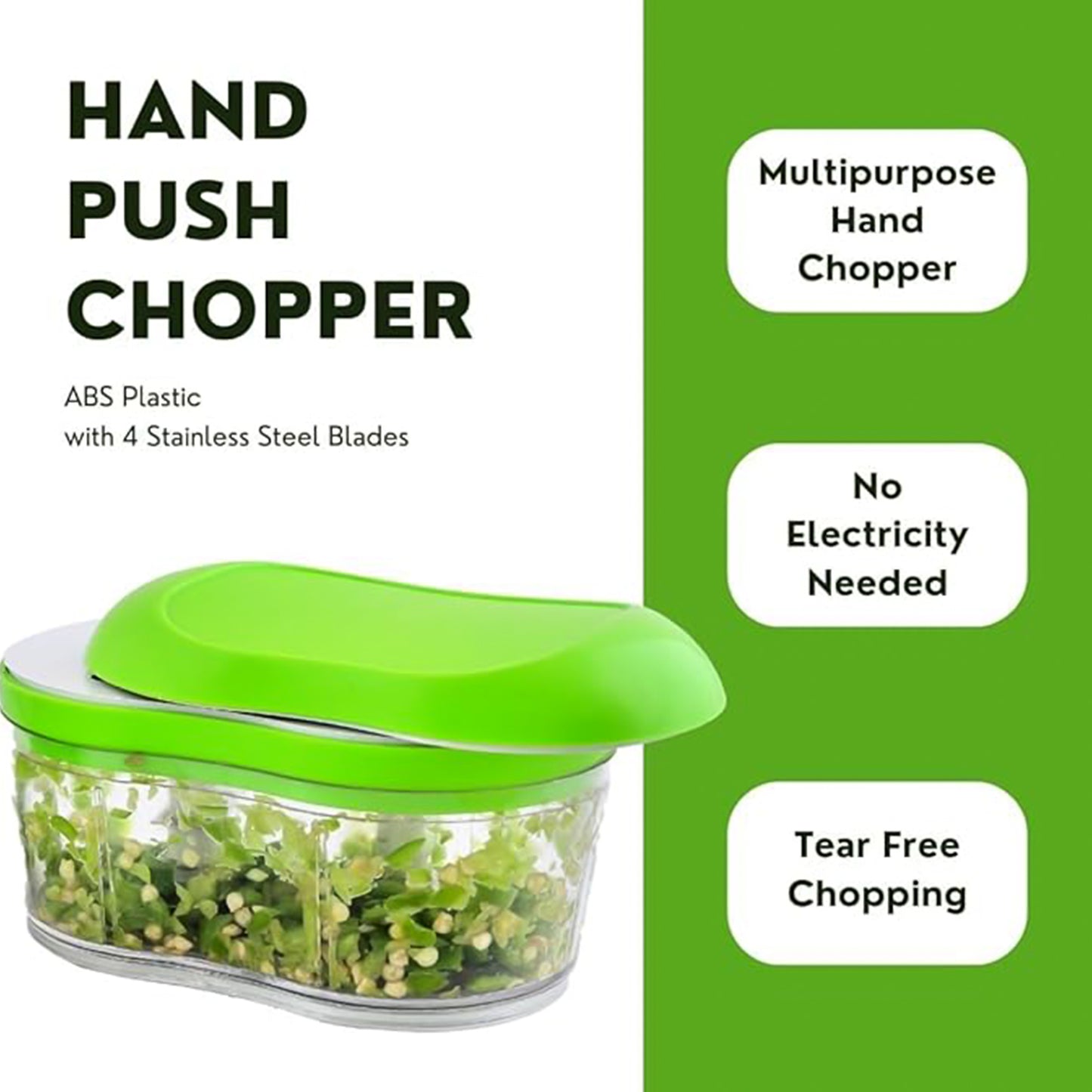 Manual Hand Push Garlic Cutter Vegetable Chopper (1 Pc) - Happy Price - Image 5