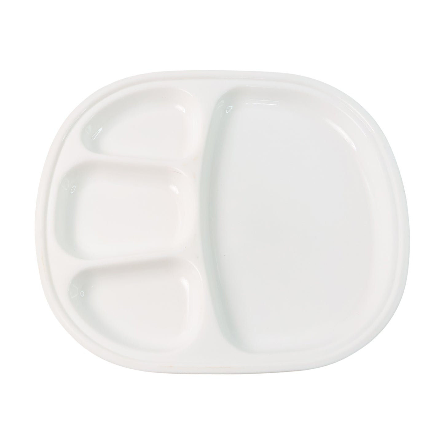 4 Section Plastic Thali Plate - Large Compartment Dinner Serving Dish (31x28 cm, White) - Happy Price - Image 4