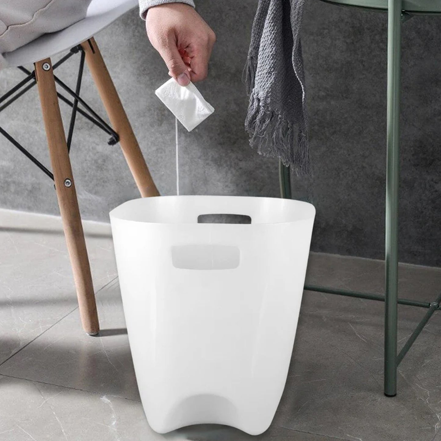 Set of 4 Modern Square Plastic Dustbins with Handles - Happy Price - Image 5