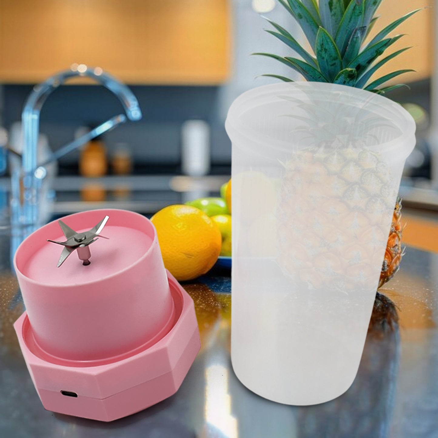 Portable Multifunctional Electric Juicer Cup Usb Juice Maker 6 Blade (350 Ml) - Happy Price - Image 5