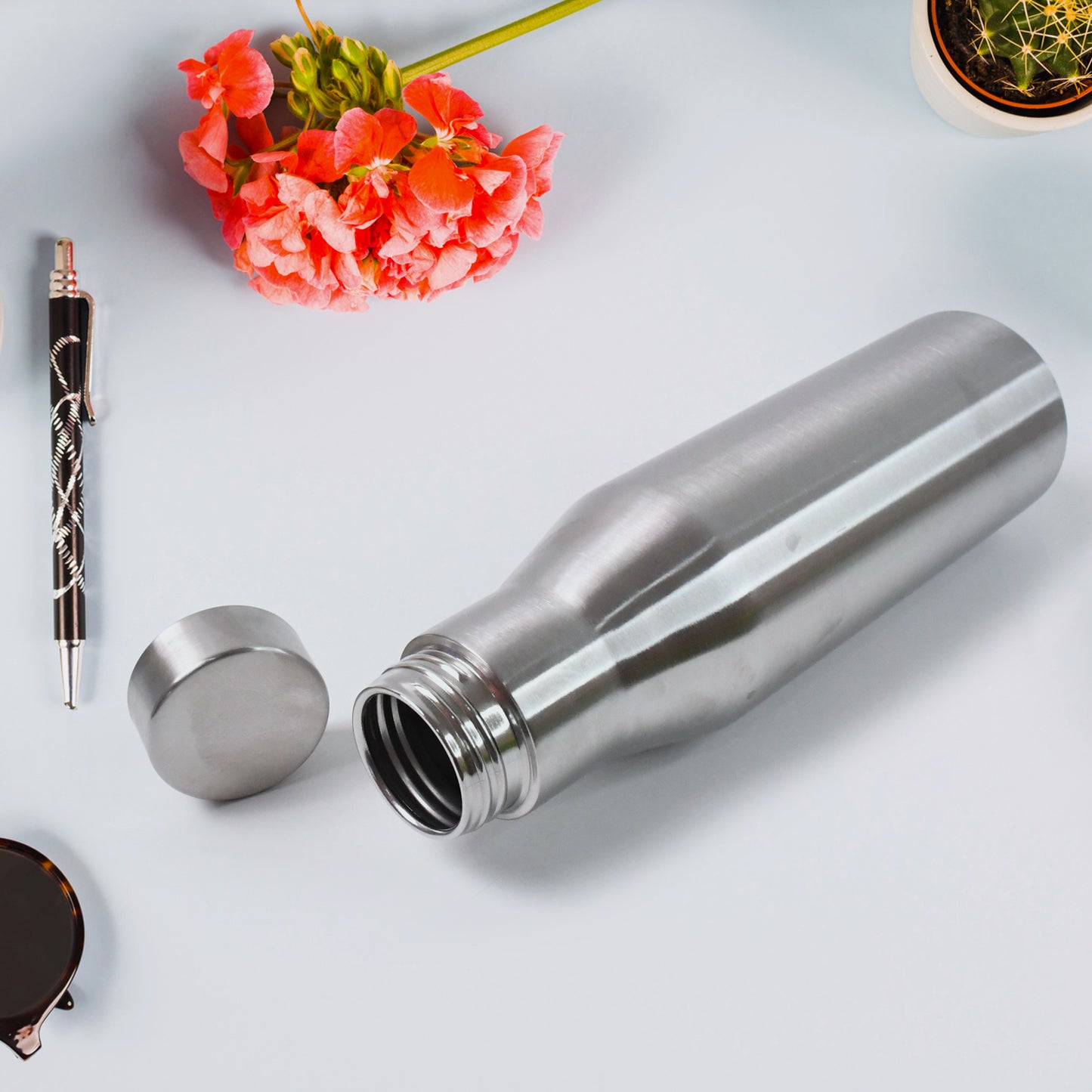 1000 ML Stainless Steel Double Wall Insulated Water Bottle for Hot & Cold Drinks - Happy Price - Image 2