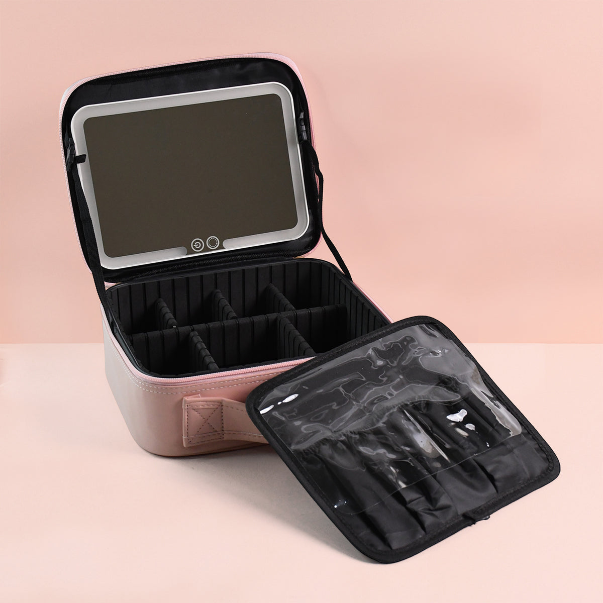 Pink Premium Led Light Makeup Organizer Box (1 Pc) - Happy Price - Image 6