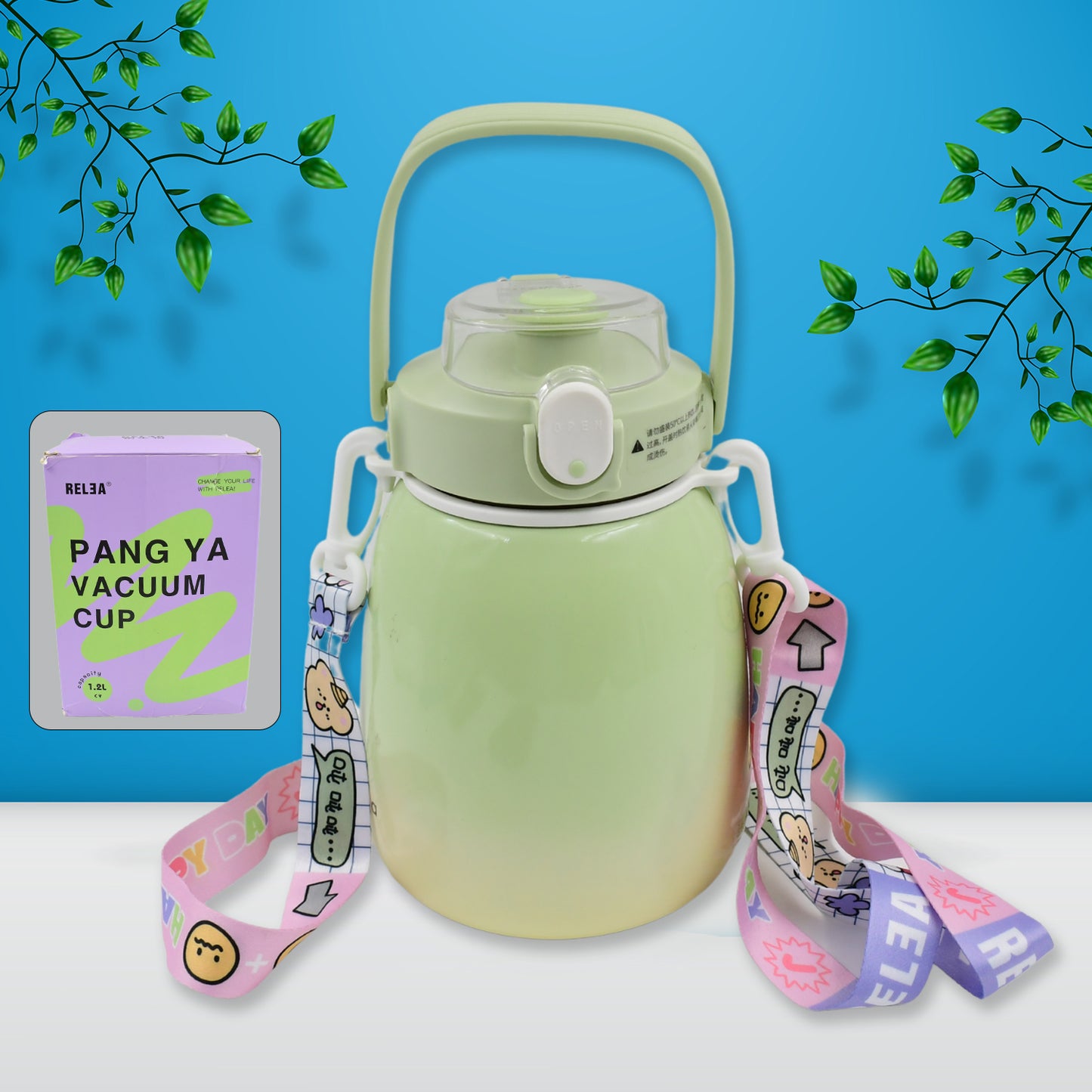 Stainless Steel Mug Bottle Vacuum Insulated Cup With Handle (1200 Ml) - Happy Price - Image 2