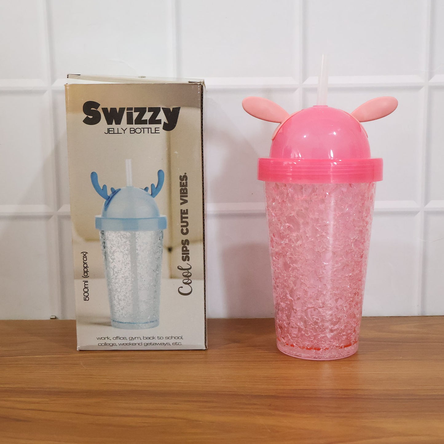 Cute Bunny Ear Sipper Bottle with Straw Lid - 500 ML, 1 Pc - Happy Price - Image 7