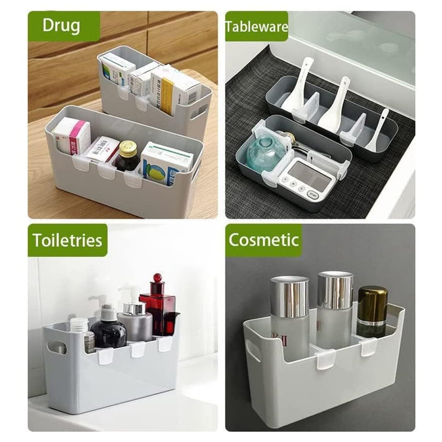 Plastic Storage Baskets Space Allocator Refrigerator Organizer Bins Partition Clip (1 Pc) - Happy Price - Image 2