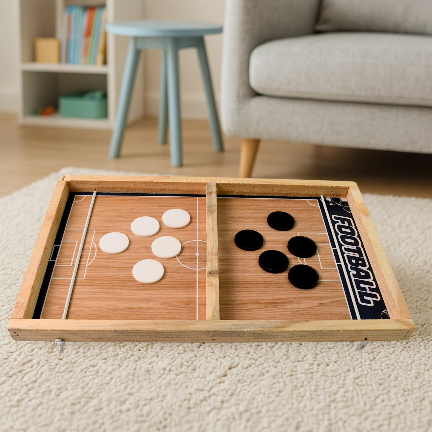 Wooden Board Game Set Ludo Snakes Ladders And Desktop Football (3-in-1) - Happy Price - Image 7