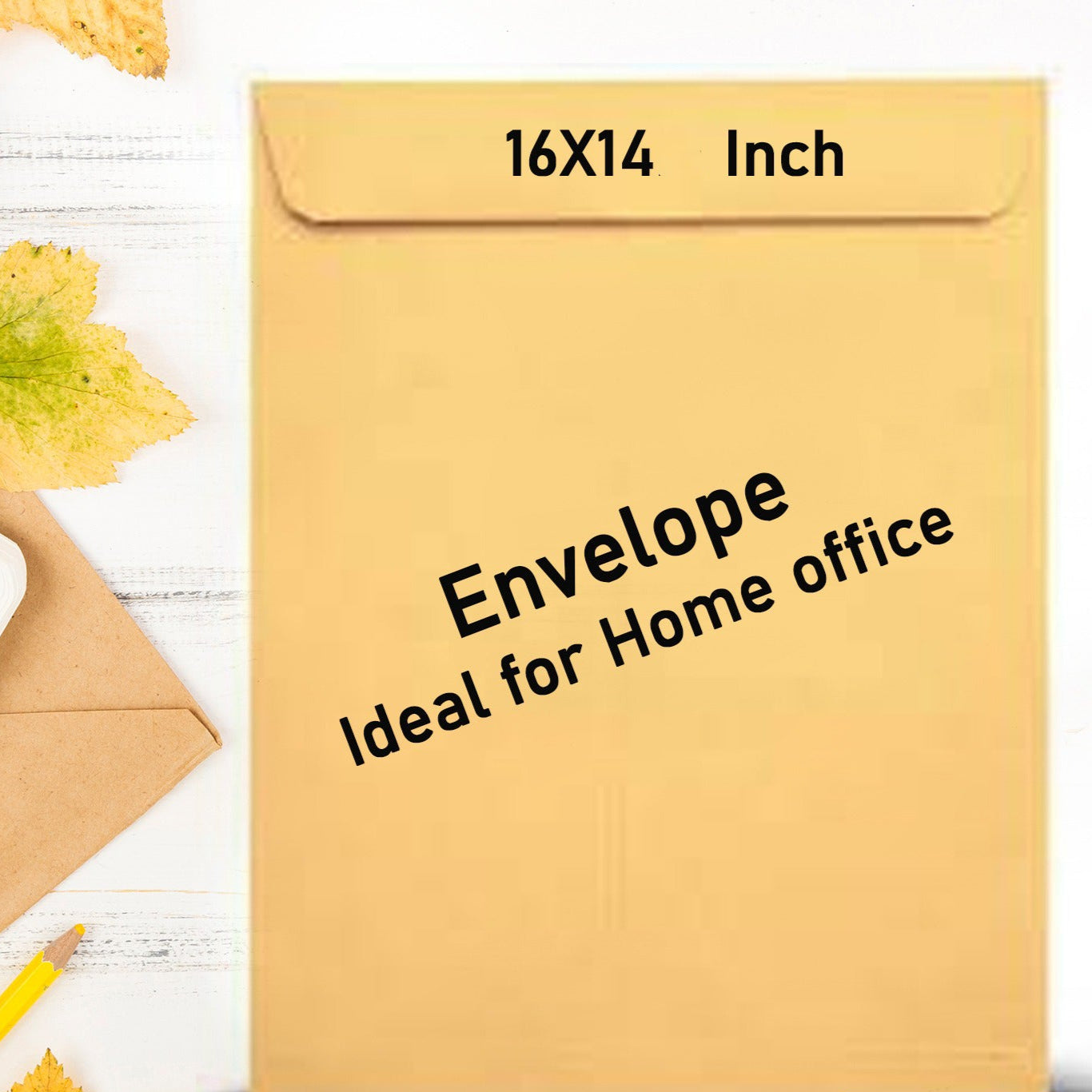 Kraft Envelopes 16 X 14 Inch Brown Envelopes Envelopes Card Envelopes Kraft Paper Envelopes Invitation Envelopes Postcard Envelopes Quick Self Seal Stationery For General Office (1 Pc ) - Happy Price - Image 1