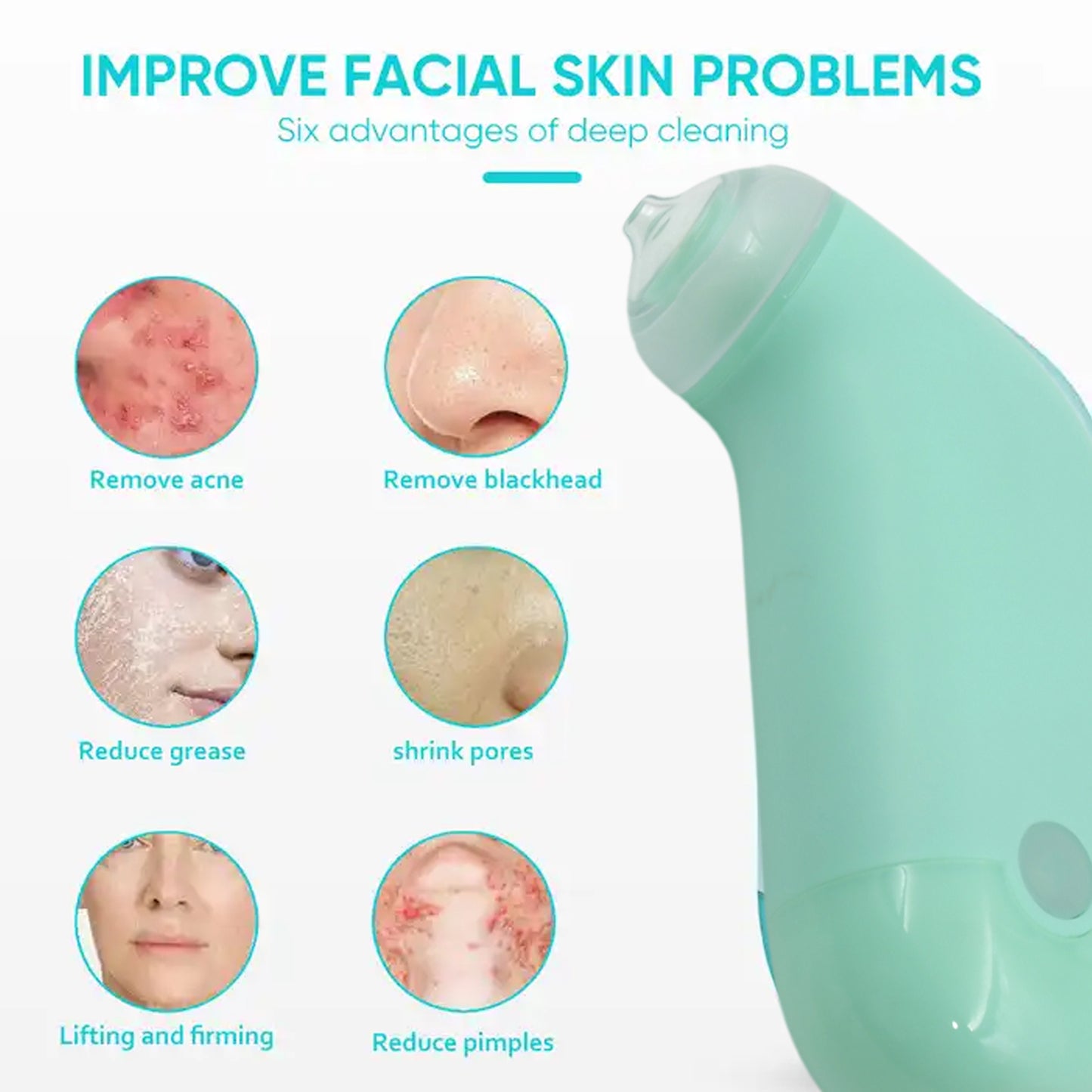 Vacuum Blackhead Machine Reduce Spot Mini Handheld Lifting Massage Facial Blackhead Remover For Skin Care (1 Pc) - Happy Price - Image 5