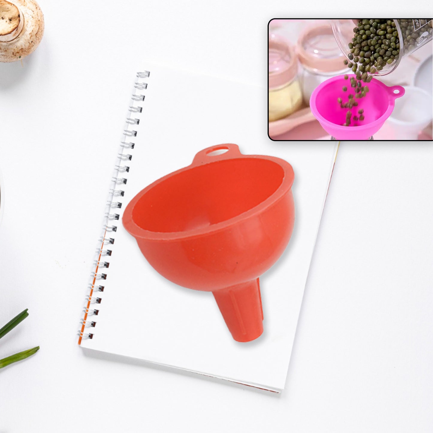 Food Grade Silicone Funnel for Kitchen Liquids and Grains - 1 Pc - Happy Price - Image 3