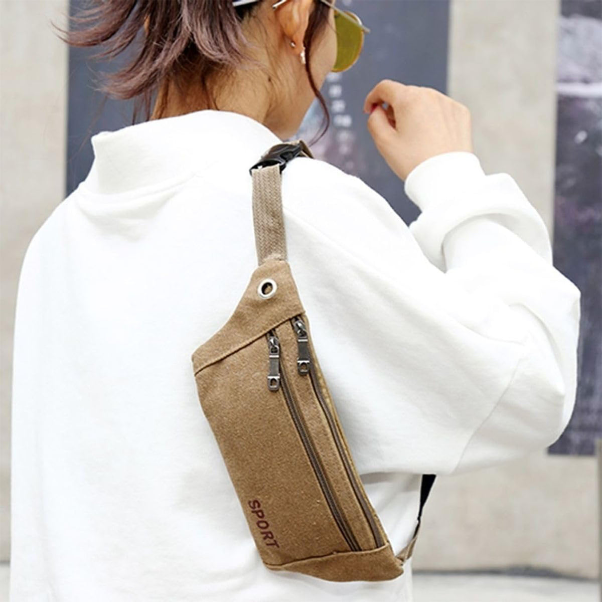 Durable Canvas Waist Pouch Bag - 1 Pc Travel Organizer - Happy Price - Image 6