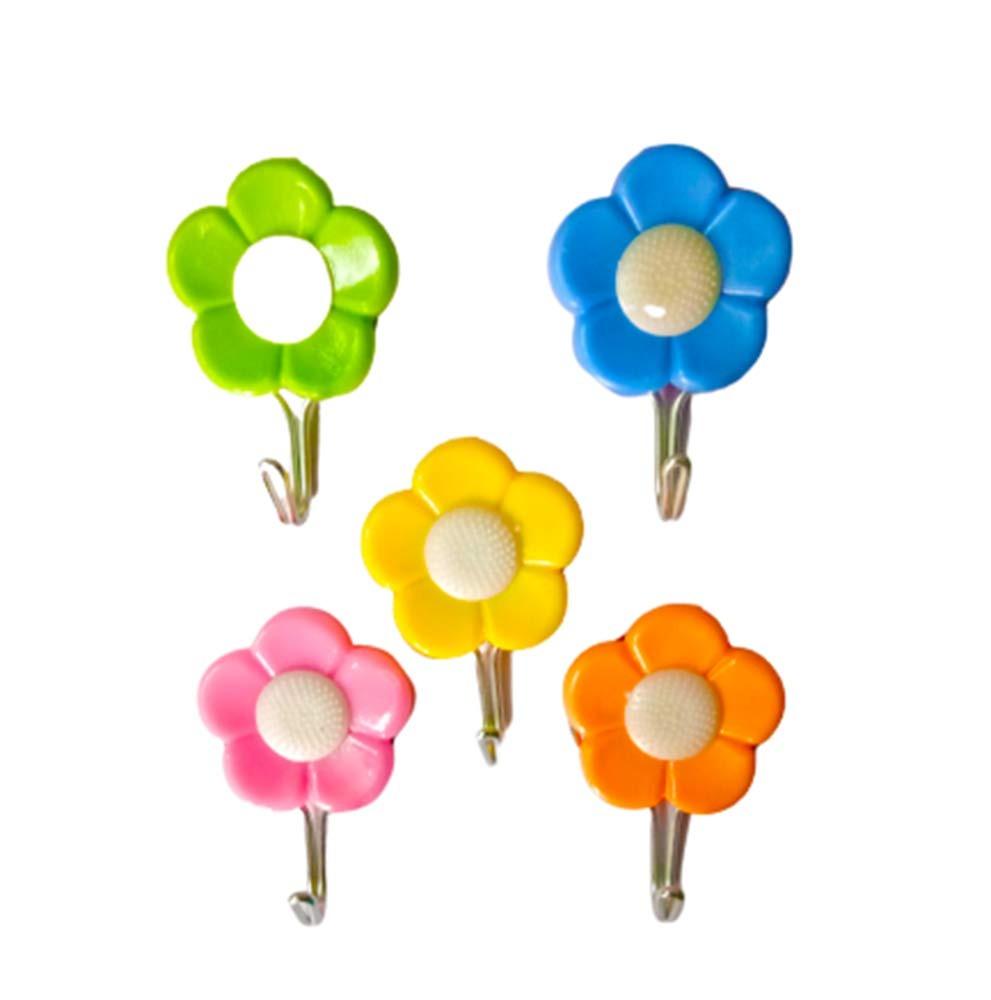Plastic Self-adhesive Flower Shape Hooks (Pack Of 5) - Happy Price - Image 6