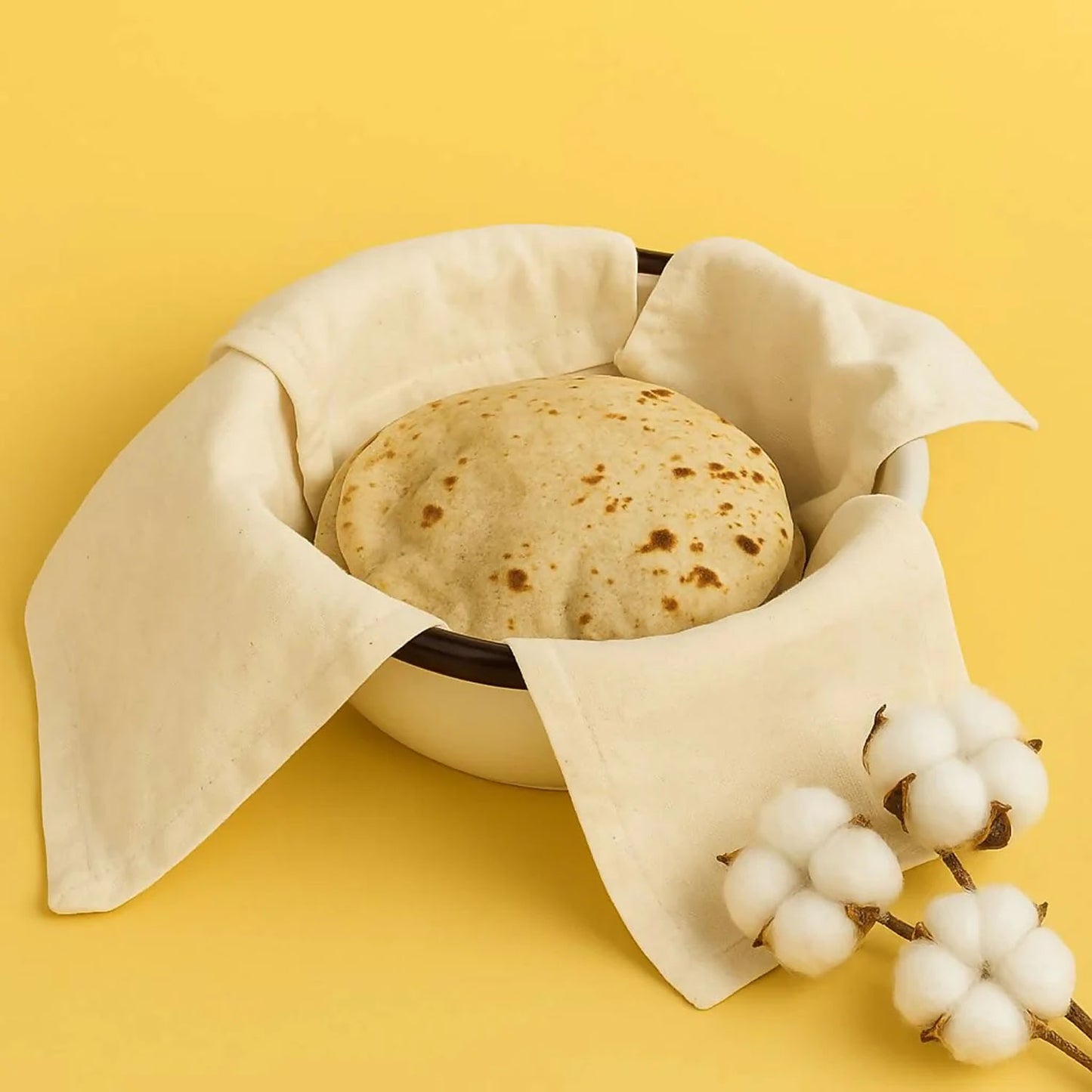 Pack of 2 Cotton Roti Wraps - 51x51 cm - Happy Price - Image 3
