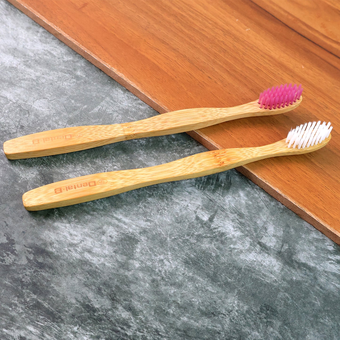 Eco-friendly Natural Bamboo Toothbrush With Medium Bristles (2 Pc) - Happy Price - Image 2