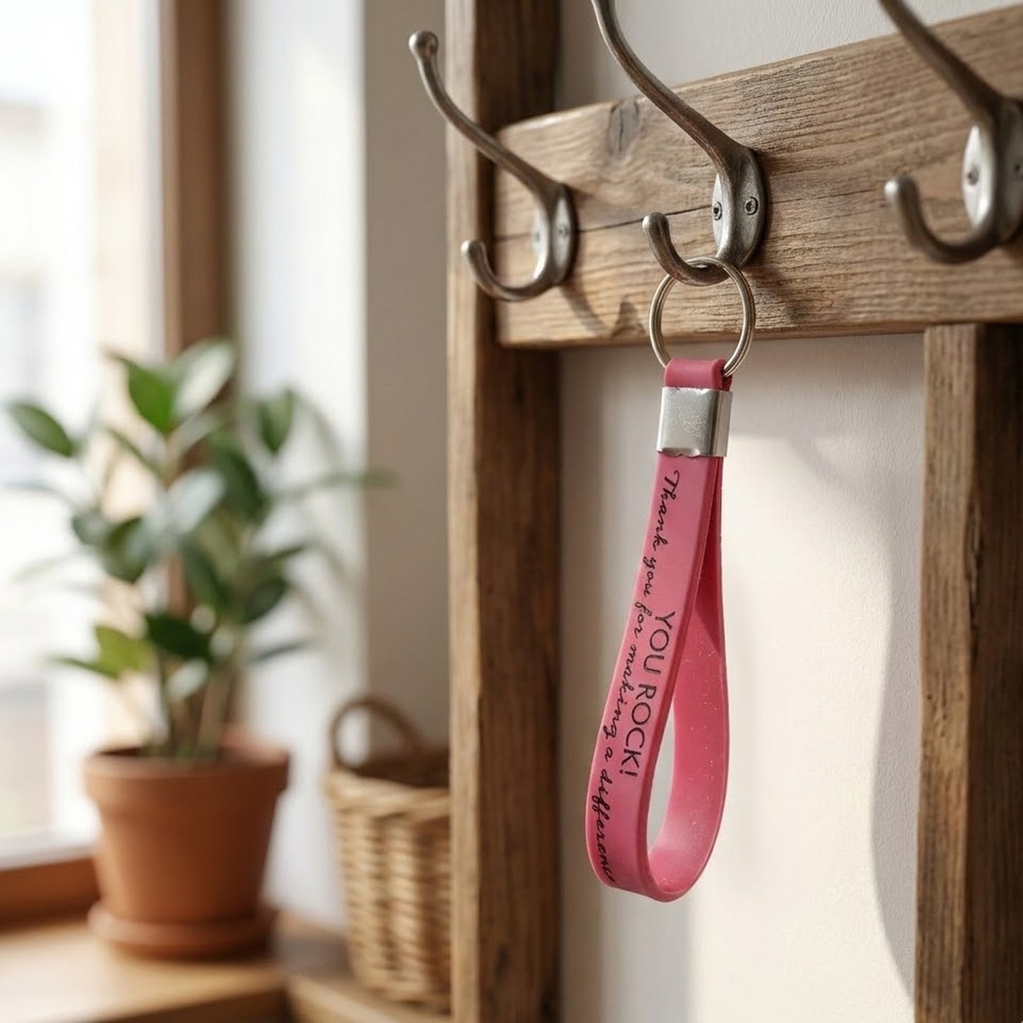 Motivational Silicone Wrist Strap Keychain with Metal Ring - 1 Pc Mix Color - Happy Price - Image 6