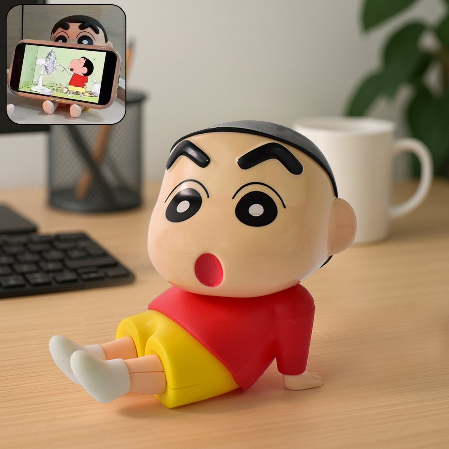 Shinchan Sitting Character Figurine - Anime Style PVC Toy for Kids & Desk Decor (1 Pc) - Happy Price - Image 3