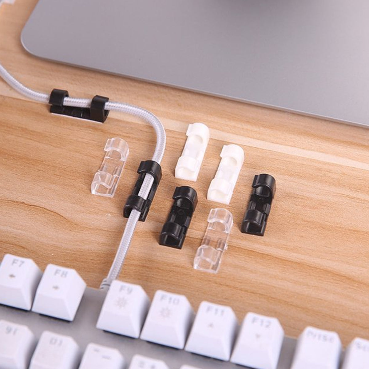 Plastic Clips Stronger Adhesive Tape Cable Manager Wire Manager Wire Clamp Wire Clips For Cable Cable Organizer Cord Holder Cord Clips For Car Office And Home (20 Pcs Set) - Happy Price - Image 3