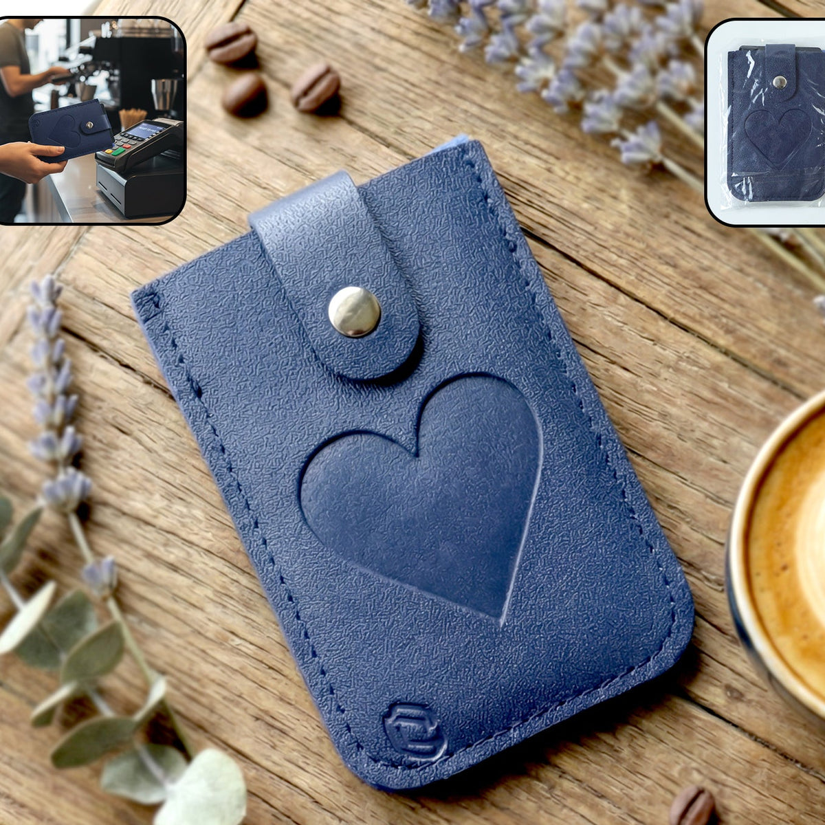 Slim RFID Protected Card Holder Wallet with Heart Design - 1 Pc - Happy Price - Image 1
